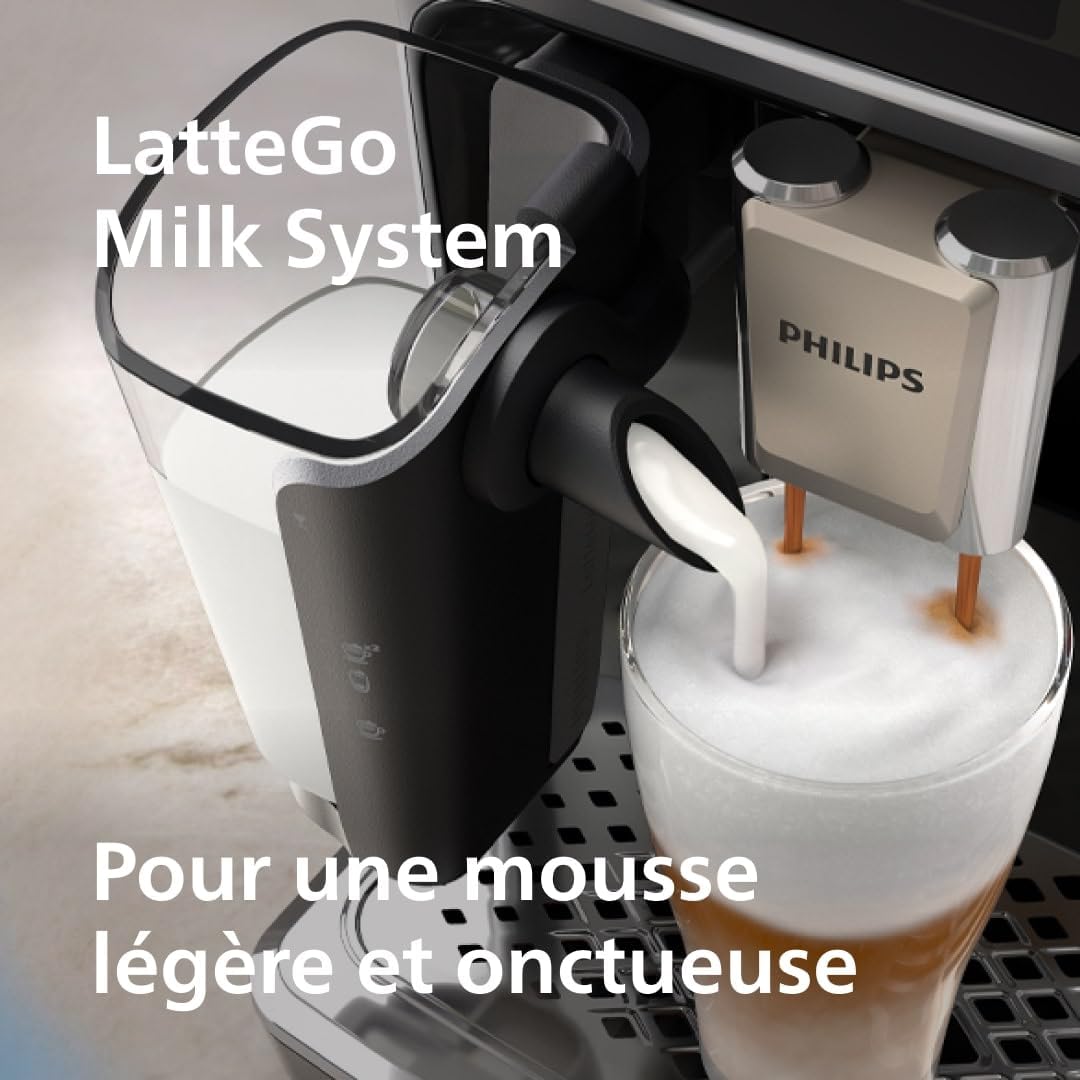 Série 5400 Machine Expresso(EP5447/90)-Café à Grain - LatteGo Mousseur à Lait,12 Spécialités de Café,Affichage Intuitif,4 Profils Utilisateur